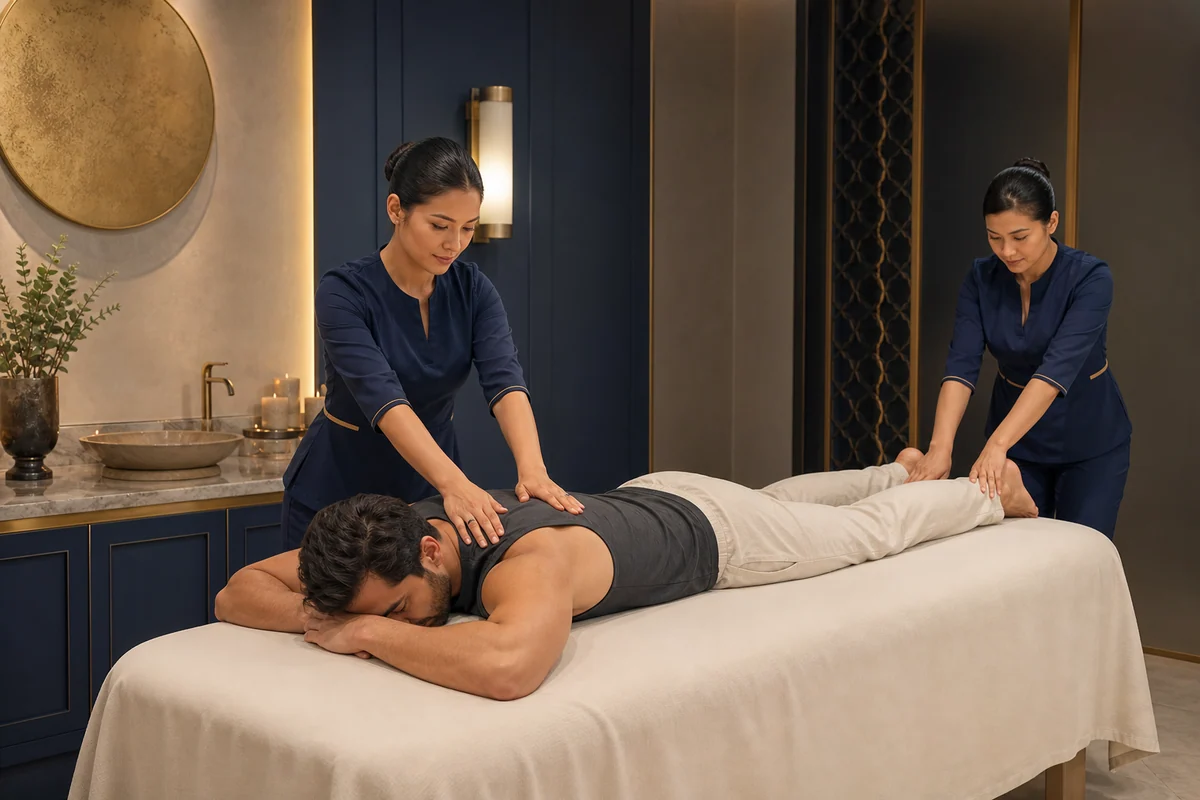 Four Hands Massage treatment illustration