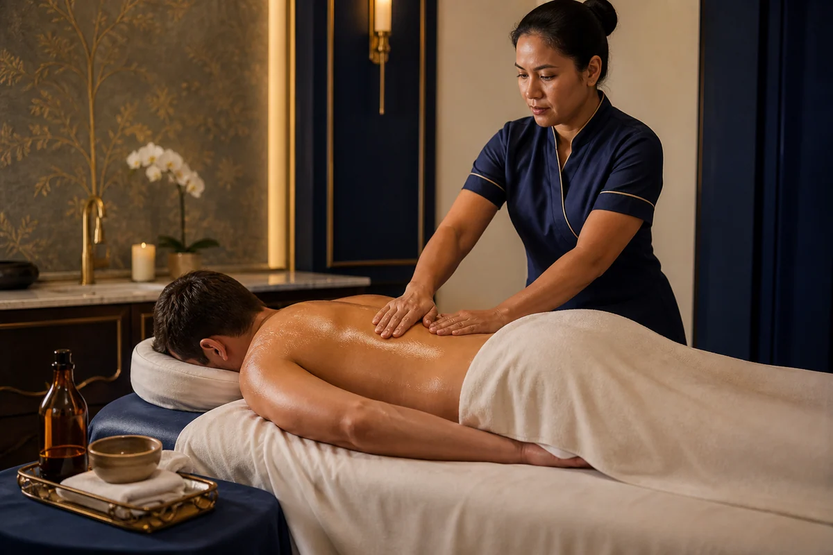 Oil Massage treatment illustration